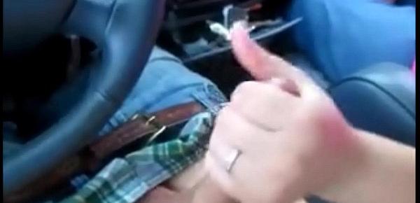  Young College Girl Gives Classmate A Intense Wet Handjob In Car Driving Making Him Cum Everywhere